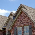 Roof line of a house with gabels